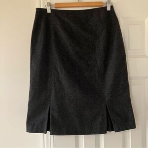 Banana Republic A-Line Gray Wool Skirt Womens Pleated Lined Side Zip (10)